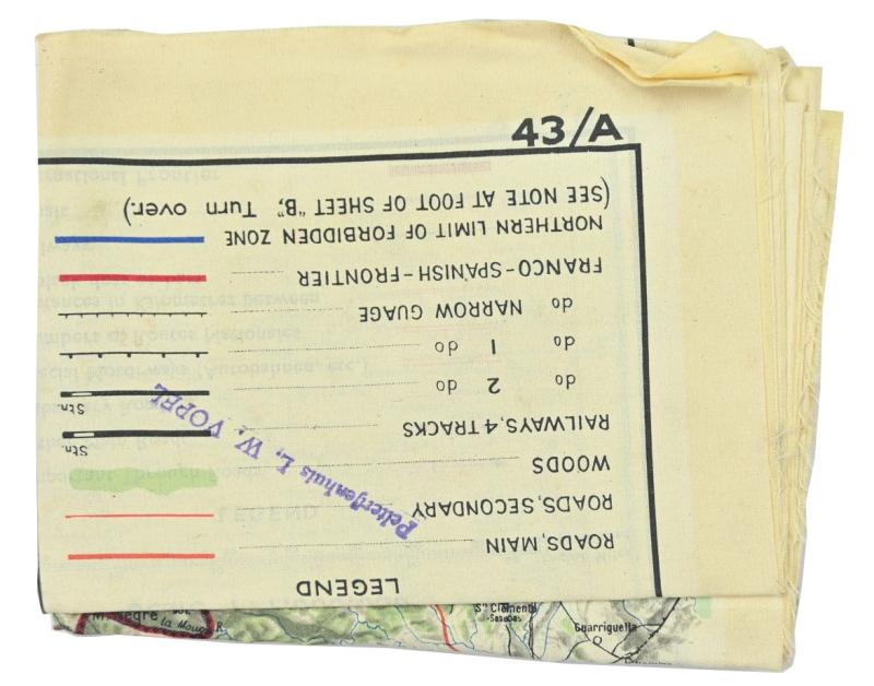 USAAF WW2 Pilot Escape Map 43A/B