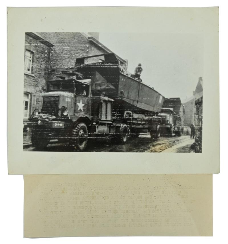 US WW2 Press (Radio) Photo of LCVP Transport for the Rhine River Crossing