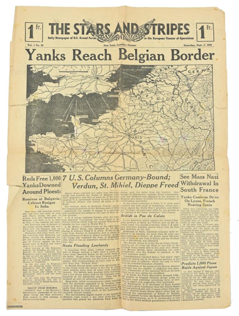 US WW2 The Stars and Stripes Newspaper