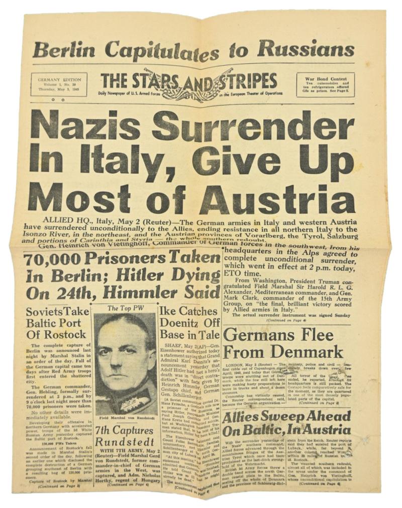 US WW2 The Stars and Stripes Newspaper