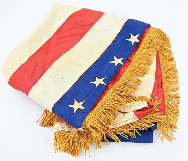 US WW2 48 Star Parade Flag with Gold Fringe