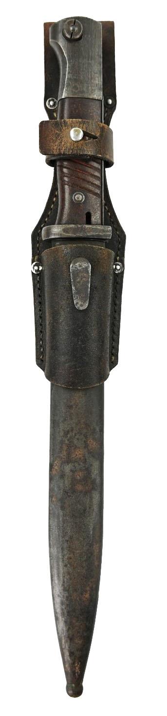 German WH K98 Mauser Bayonet with Rivetted Grips and Frog