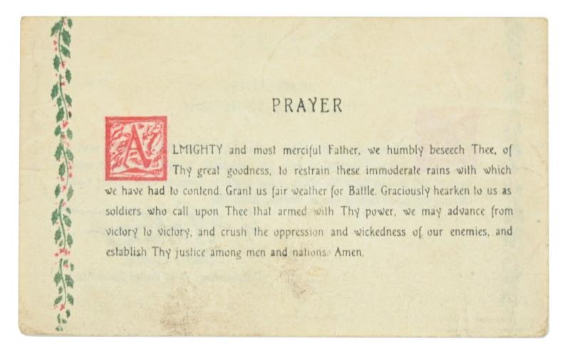 General George S. Patton’s “Weather Prayer” Card