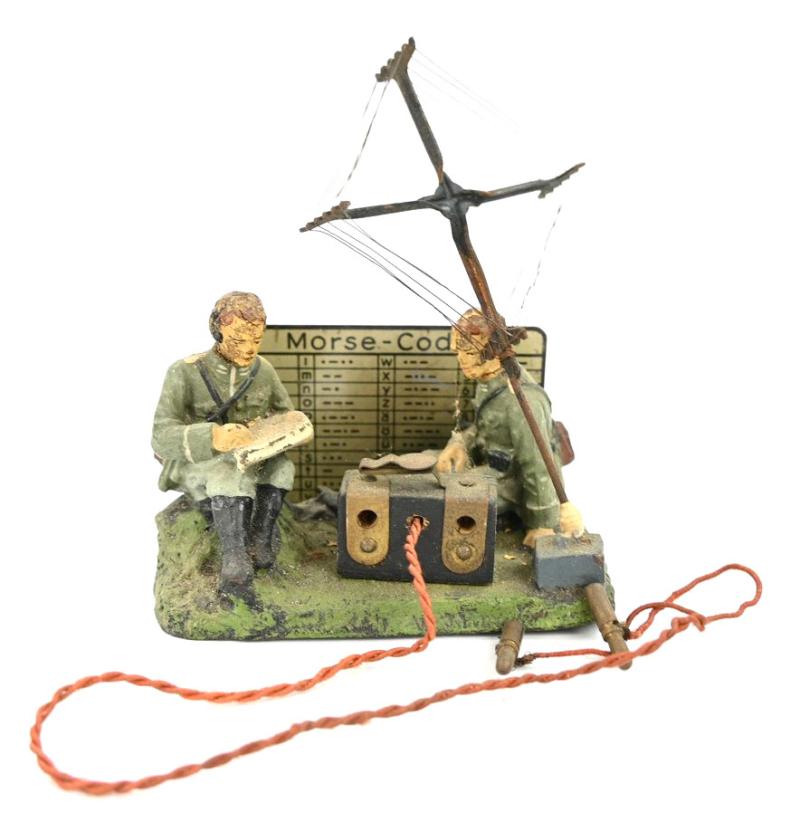 German Elastolin Toy Morse Code Station