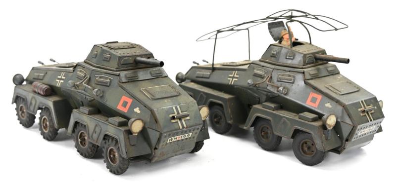 German WW2 Toy Panzer Wind-up Vehicles Tipp & Co