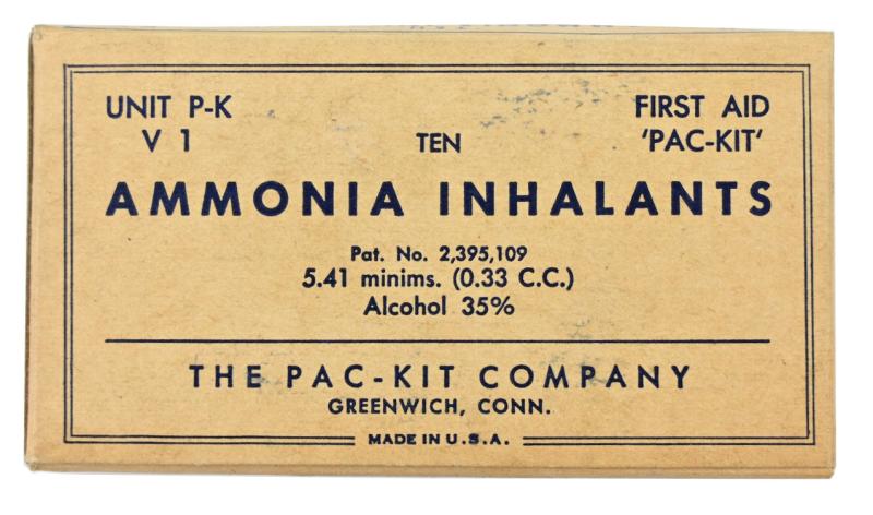 US WW2 Ammonia Inhalants package