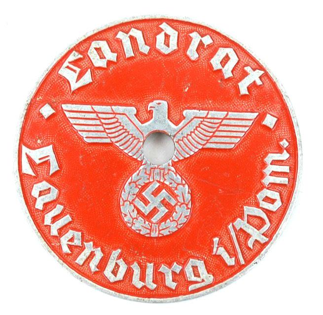 German Third Reich License Plate Tag 'Lauenburg'