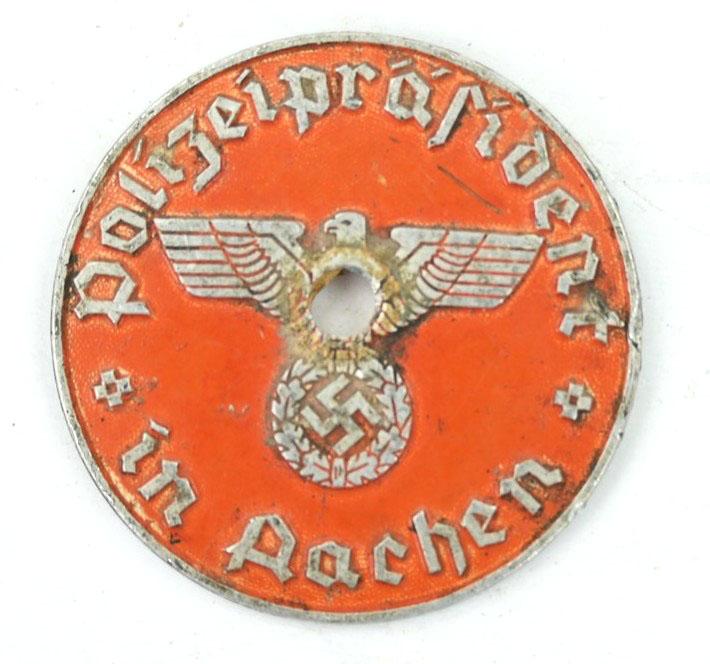 German Third Reich License Plate Tag 'Aachen'