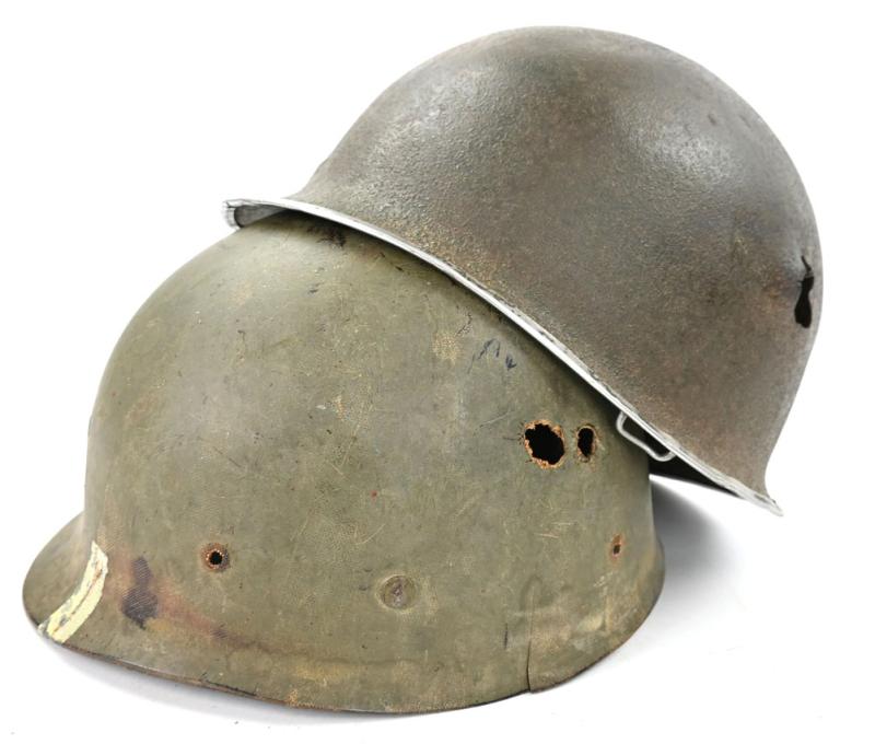 US WW2 M1 KIA Helmet with Battle Damage