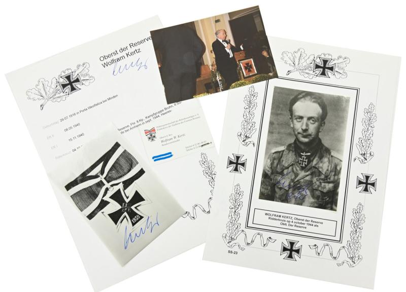Signature of Wehrmacht Heer KC Recipient 'Wolfram Kertz'