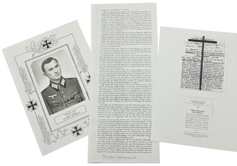 Signature of Wehrmacht Heer KC Recipient 'Paul Golbach'