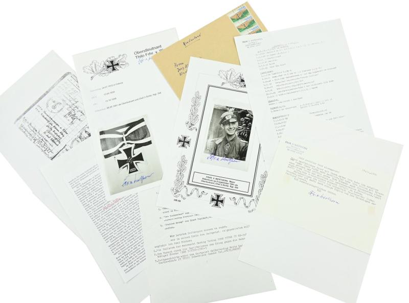 Signature of Wehrmacht Heer KC  Recipient 'Thilo Freiherr von Werthern '