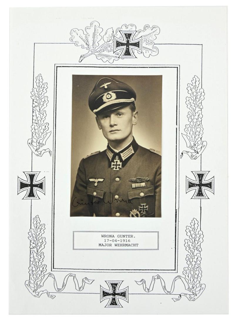 Signature of Wehrmacht Heer KC Recipient 'Günter Wrona'