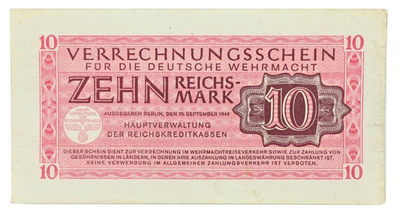 German Wehrmacht Banknote 10RM