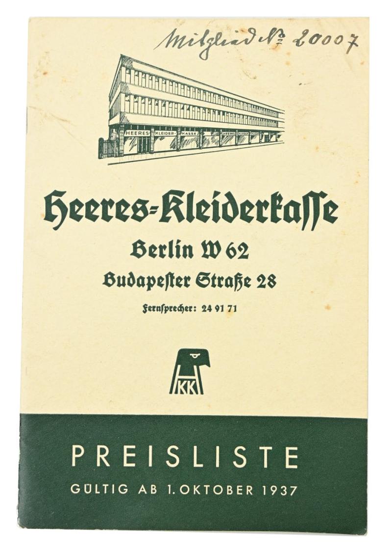German WH Clothing Booklet 1937