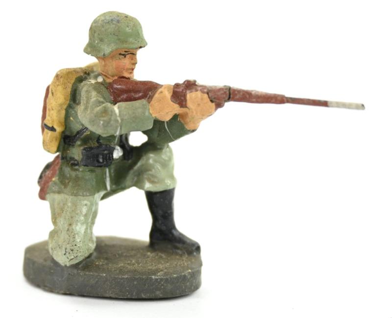 German Elastolin Toy Figure 'Shooting Soldier'