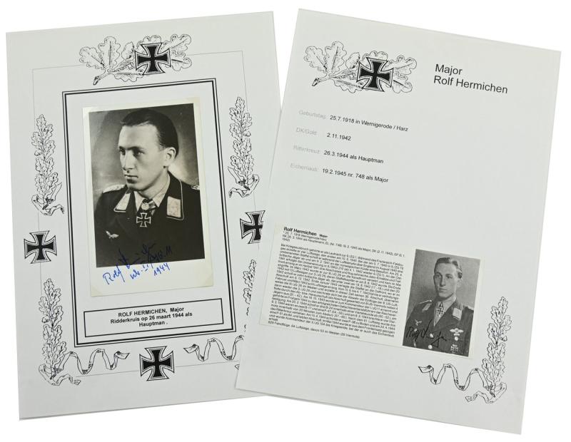 Signature of Luftwaffe KC &OLC Recipient ''Rolf-Günther Hermichen