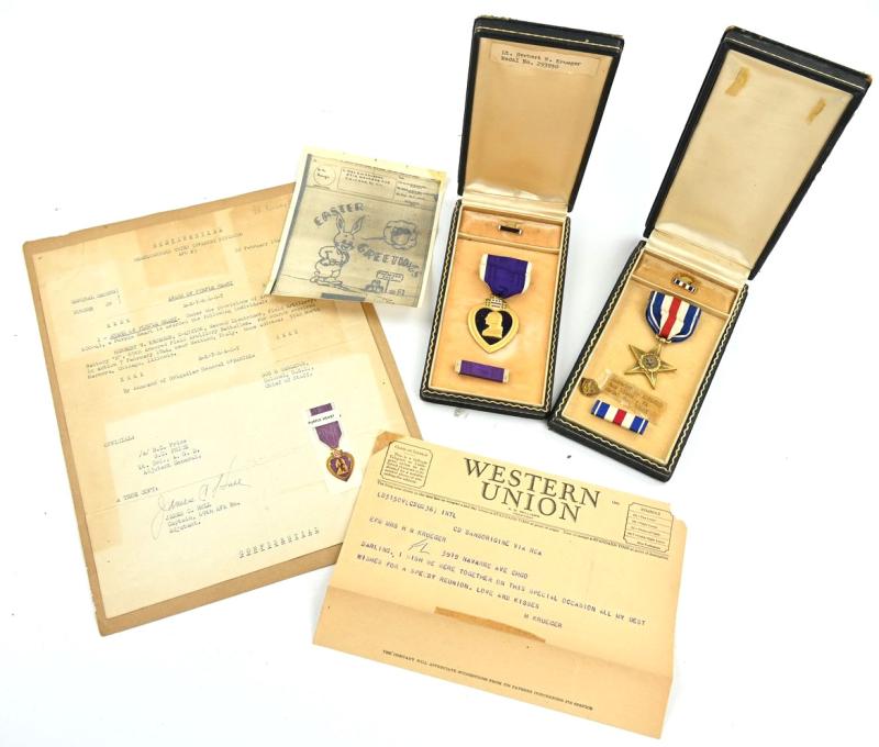 US WW2 Award grouping 'Lt. Herbert W.Krueger' 69th Armored Field Artillery Battalion