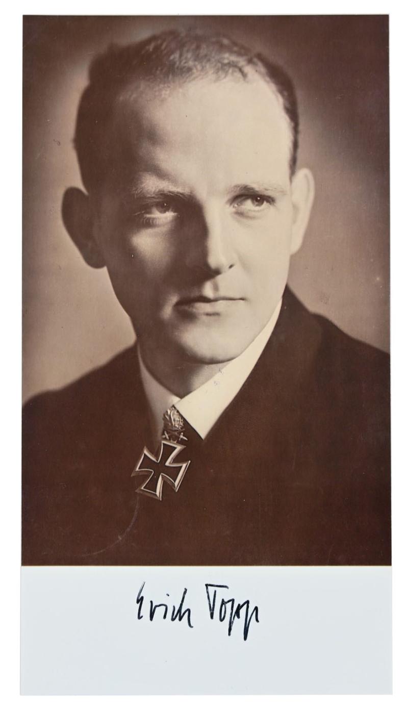 Signature of Kriegsmarine KC-Recipient 'Erich Topp'