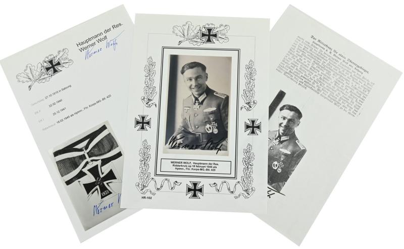Signature of Wehrmacht Heer KC Recipient 'Werner Wolf'