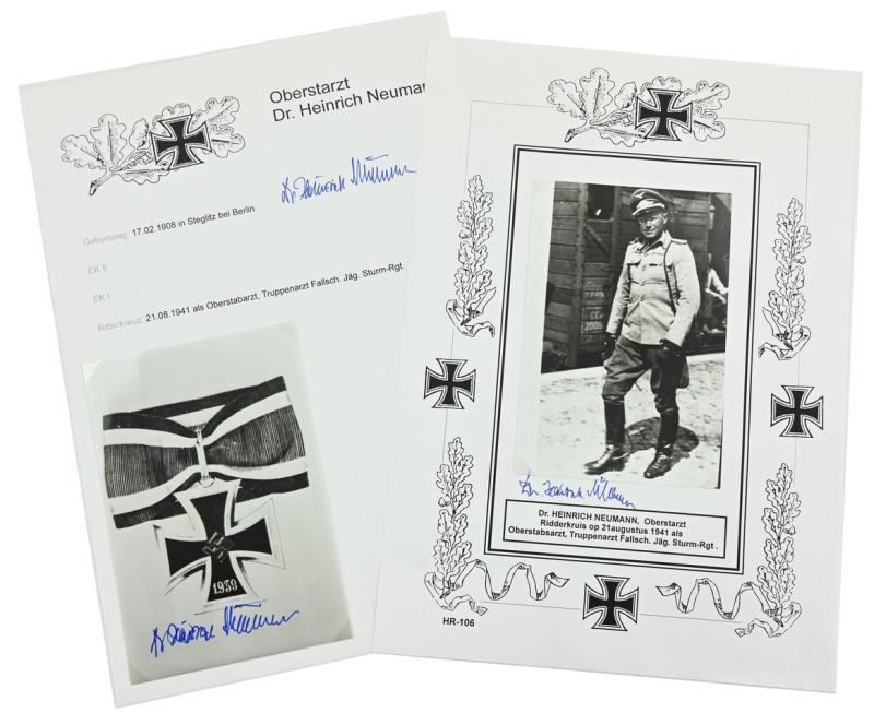 Signature of Luftwaffe KC Recipient 'Dr. Heinrich Neumann'