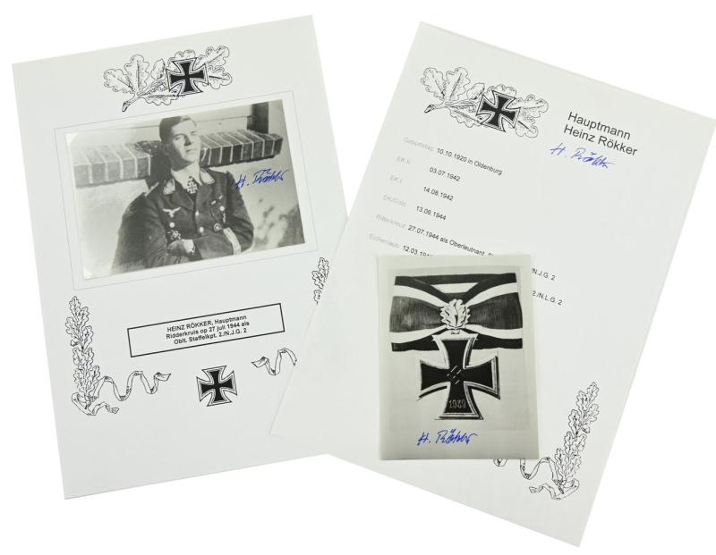 Signature of Luftwaffe KC Recipient 'Heinz Rökker'