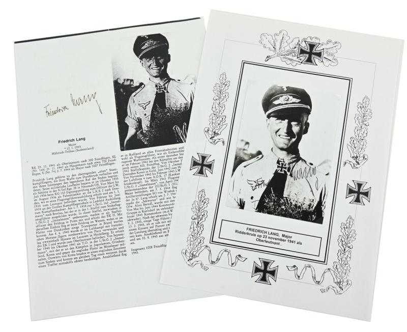 Signature of Luftwaffe KC-OLC&S Recipient 'Friedrich Lang'
