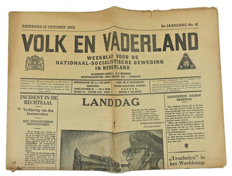 Dutch Newspaper: Volk en Vaderland