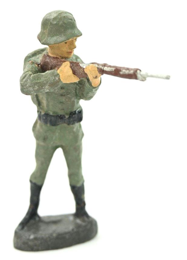 German Elastolin Toy Figure 'Shooting Soldier'