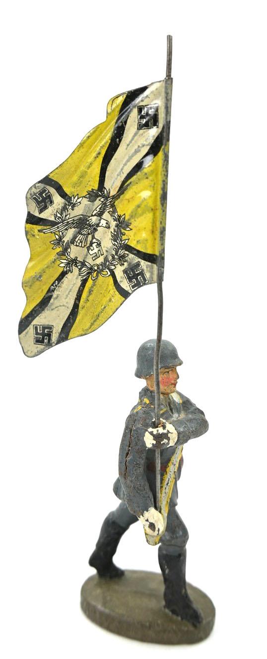 German Elastolin Toy Figure 'Luftwaffe Fahnetrager'