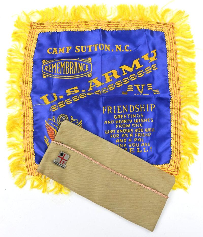 US WW2 Garrison Cap with Sweatheart Pillow Cover 835th Engineer Battalion