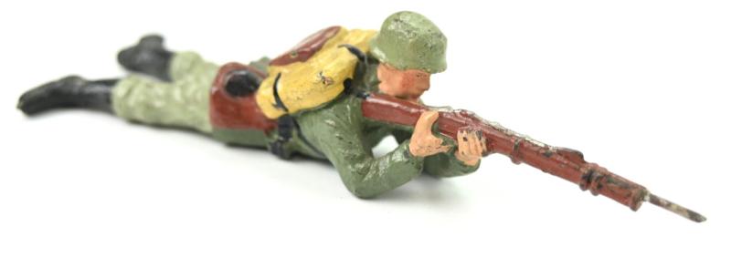 German Elastolin Toy figure 'Laying Infantry Man'