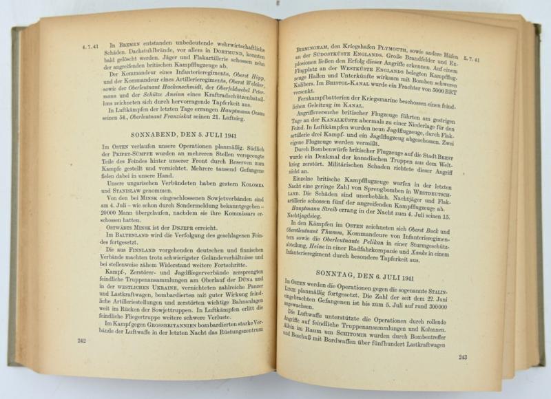 German WH Book 'Die Berichte des Oberkommandos der Wehrmacht 1941