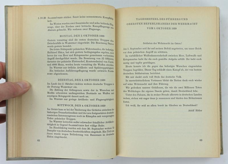 German WH Book 'Die Berichte des Oberkommandos der Wehrmacht 1940'