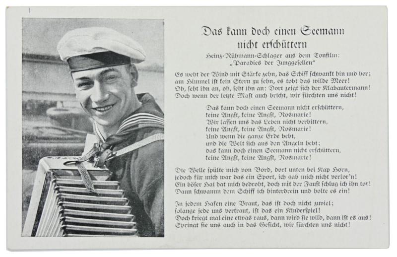 German Km Postcard 'das kann doch einen seemann nicht erschüttern'