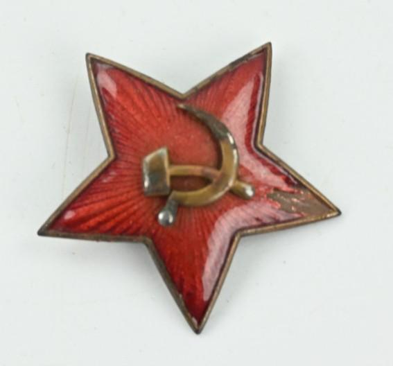 Sovjet WW2 Red Star Cap Badge