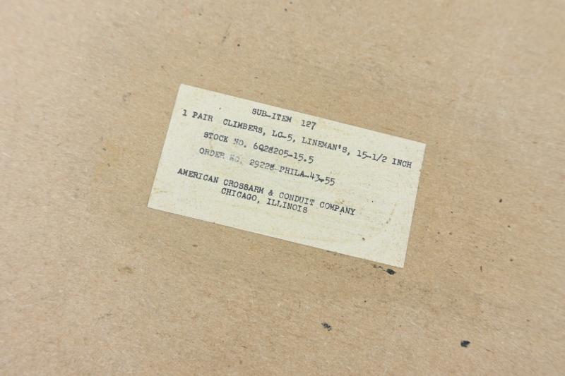 US WW2 Signal Corps LC-5 Lineman's Climbers in Case