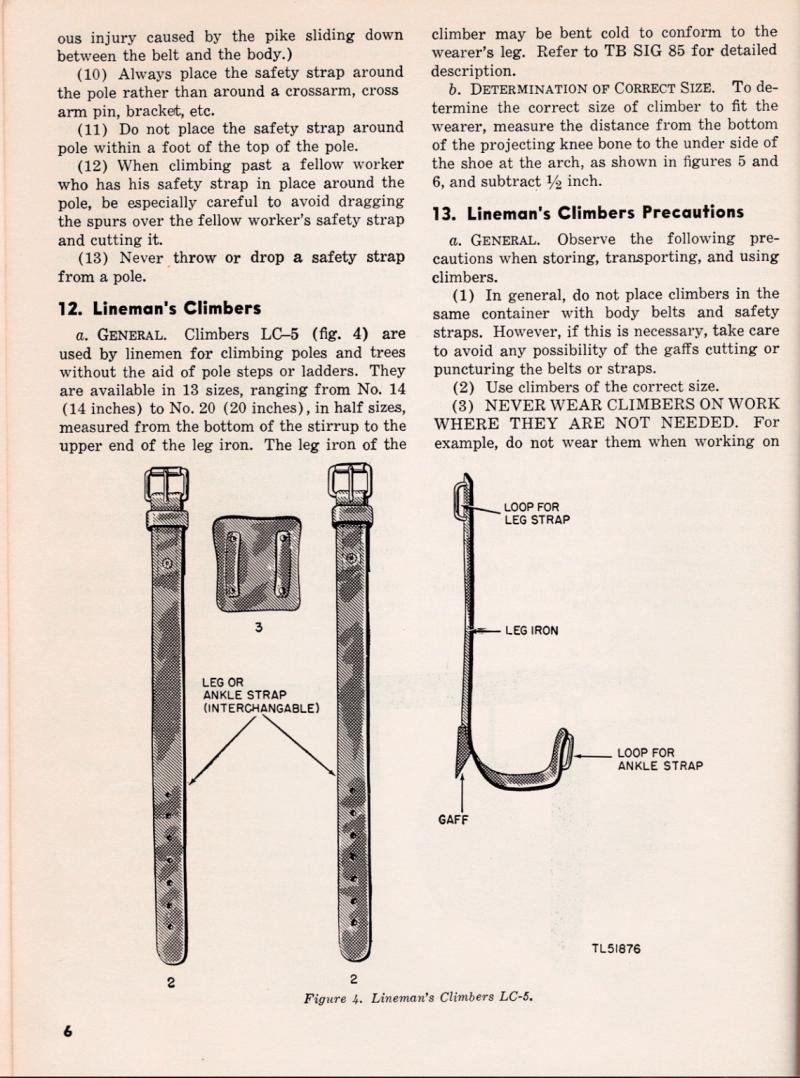 US WW2 Signal Corps LC-5 Lineman's Climbers in Case