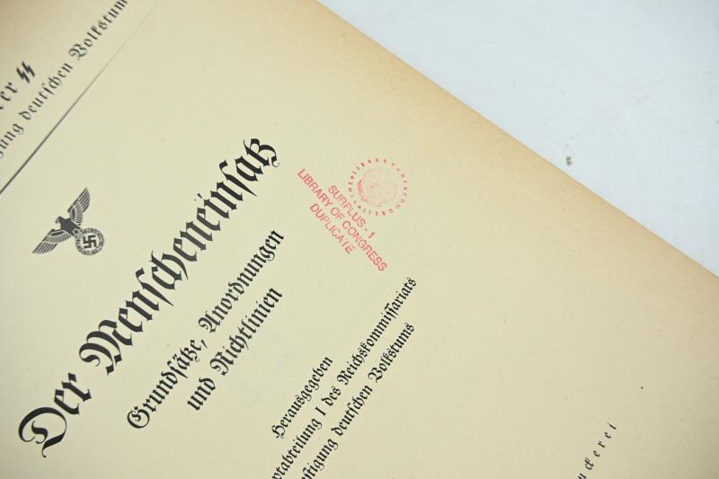 German Reichsführer-SS Intern Book 'Human Imprisonment'