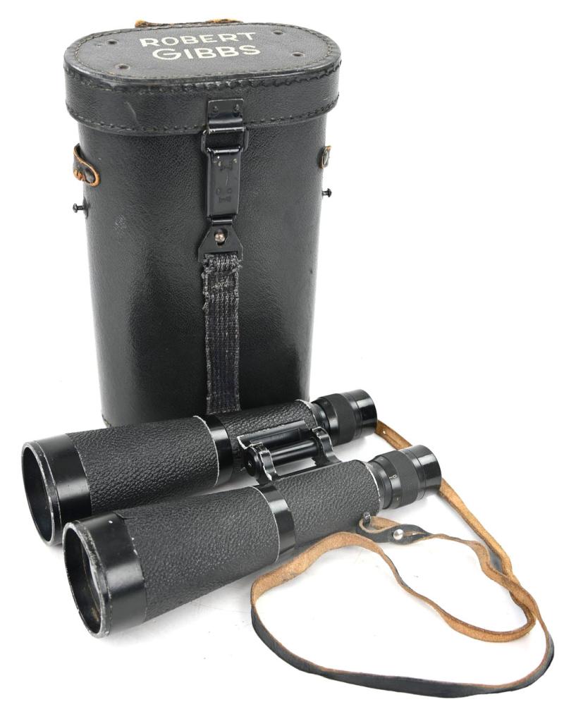 German WH 7x56 Panzer Binocular in Presstoff Case 1945