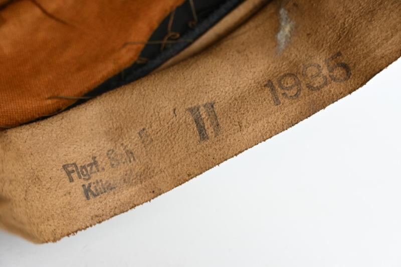 German LW EM/NCO Visor Cap 'Flgz.Schule Kiliansdorf'