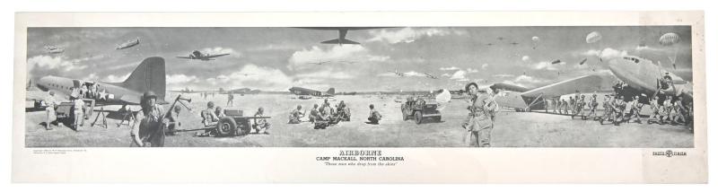 US WW2 Airborne Paratrooper Yard Long Training Poster in original postcover