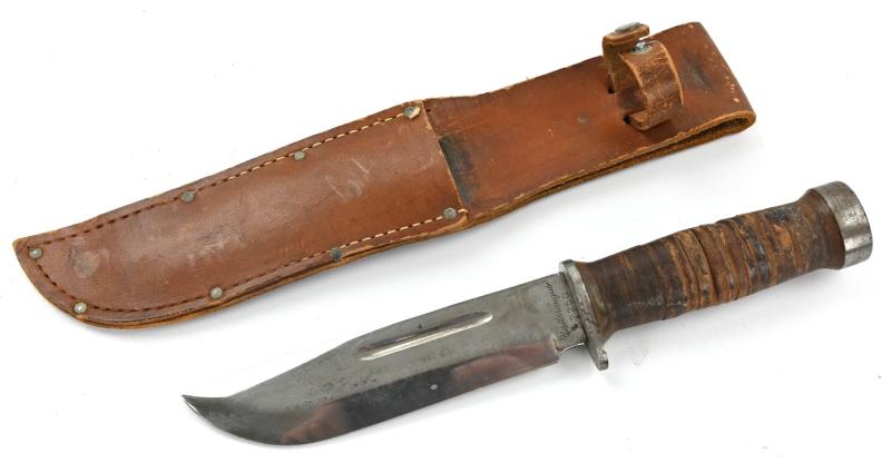 US WW2 Named Cattaraugus Q225 Fighting Knife '4th ENGINEER SPECIAL BRIGADE'