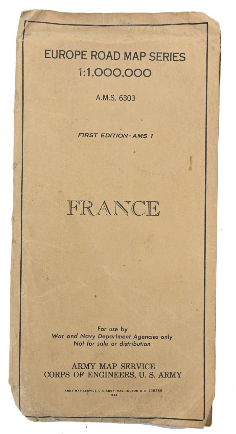 US WW2 Roadmap of France 1944