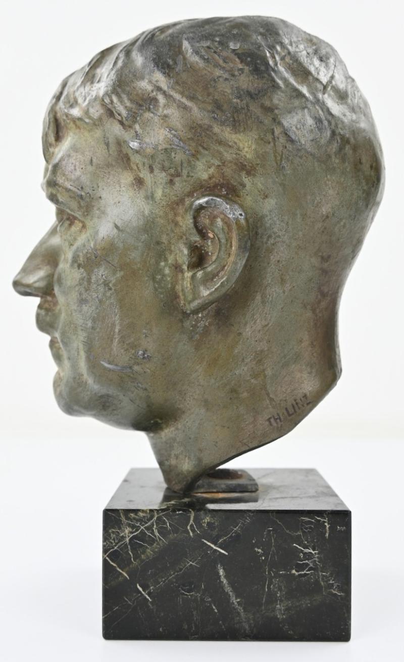 German Third Reich Period Adolf Hitler Bronze Buste