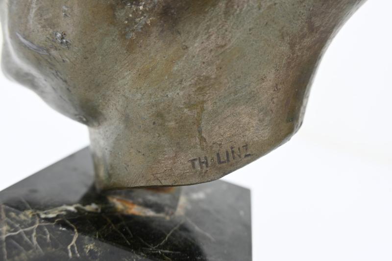 German Third Reich Period Adolf Hitler Bronze Buste