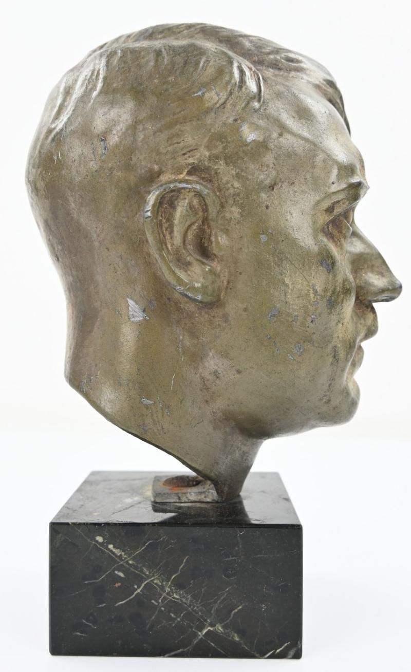 German Third Reich Period Adolf Hitler Bronze Buste