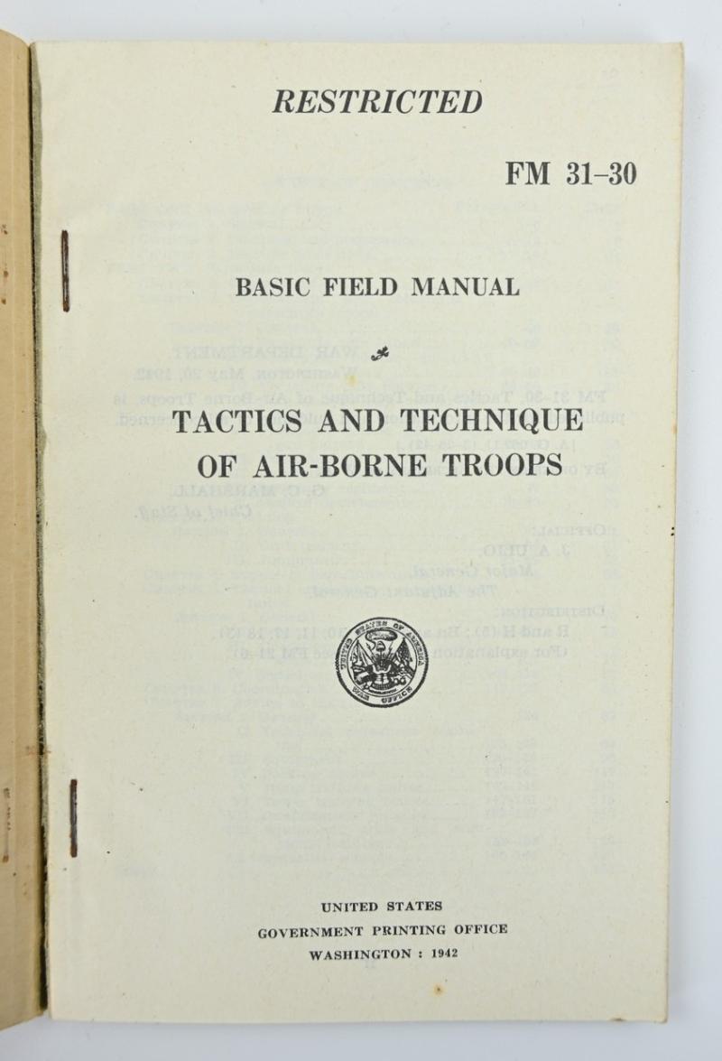 US WW2 Airborne Troops Manual FM 31-30