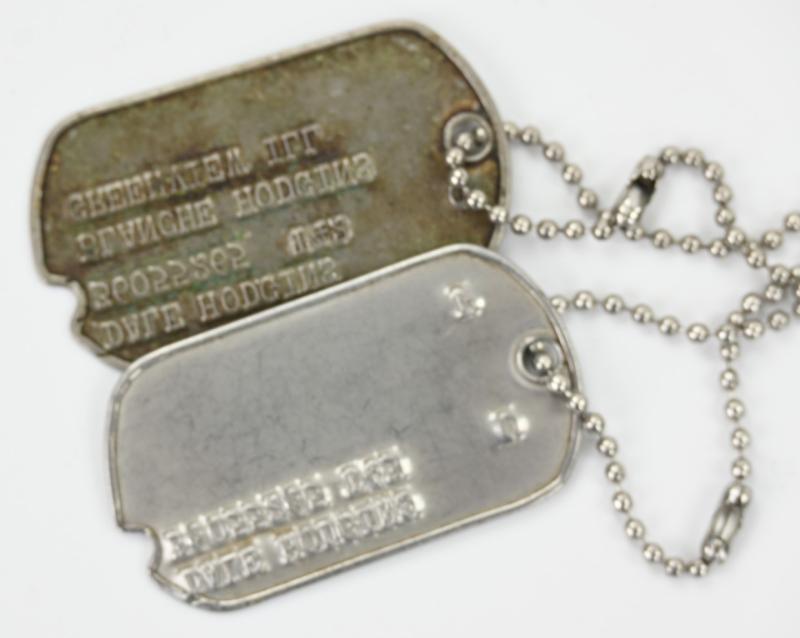 US WW2 Dog-Tag Set 'Dale Hodgins' 704th SIgnal AW Company