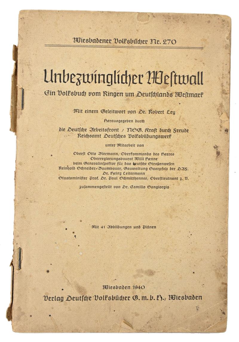 German Booklet DAF 'Unbezinglicher Westwall'